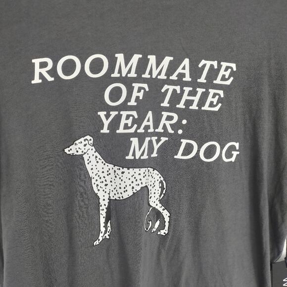 Wildfox NEW Grey Roomate Dog Tee Shirt Size Medium - Picture 2 of 10